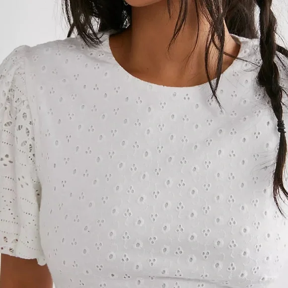Free People Apricot Eyelet Mini Dress - Picture 4 of 9